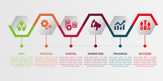 Plantilla de diseño de etiquetas de infografía vectorial con iconos