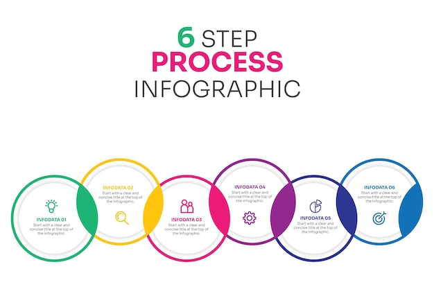 Vector plantilla de diseño de etiquetas infográficas circulares vectoriales con iconos y 6 opciones o pasos