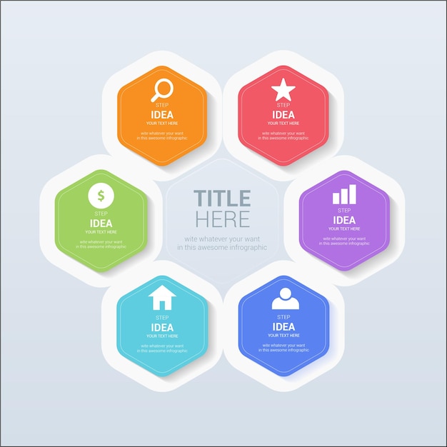 Plantilla de diseño de etiquetas infográficas con opciones o pasos de iconos