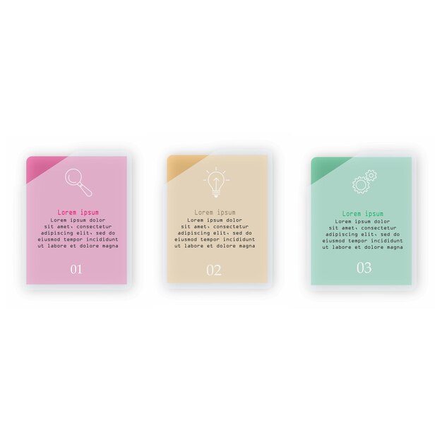 plantilla de diseño para etiquetas infográficas vectoriales con iconos y 3 opciones o pasos adecuada para
