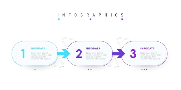 Plantilla de diseño de etiquetas infográficas vectoriales con iconos y 3 opciones o pasos