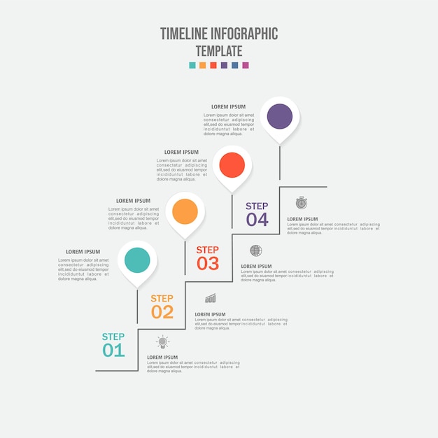 Plantilla de diseño de etiquetas infográficas vectoriales con iconos y 4 opciones o pasos