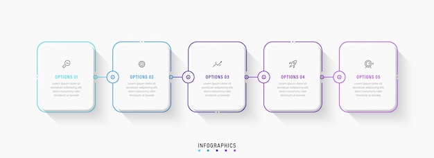 Plantilla de diseño de etiquetas infográficas vectoriales con iconos y 5 opciones o pasos. Puede ser utilizado para el proceso