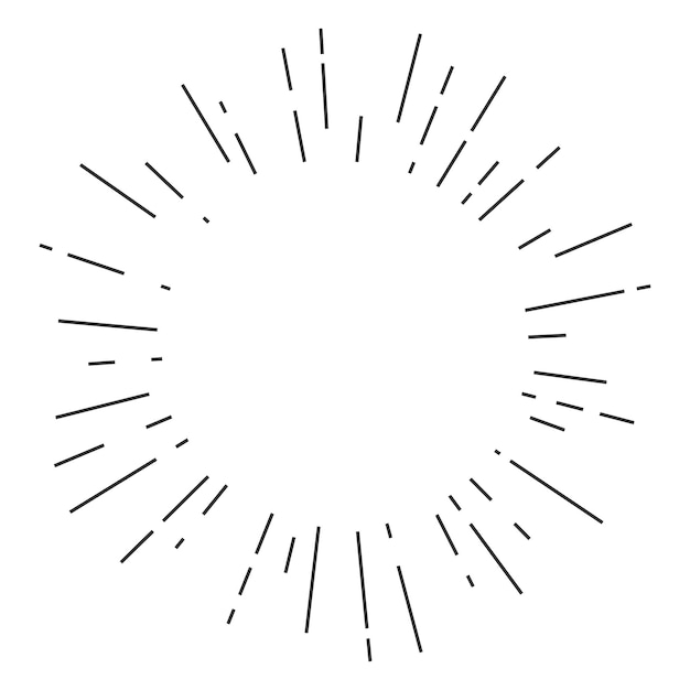 plantilla de diseño de explosión de sol dibujada a mano aislada sobre fondo blanco