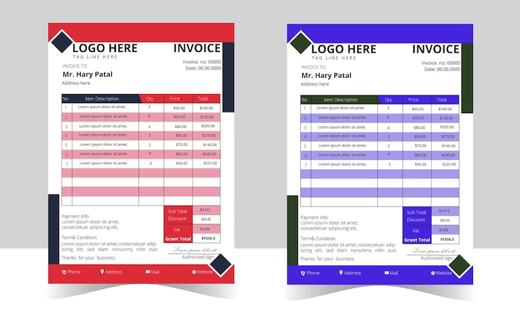 plantilla de diseño de factura corporativa moderna