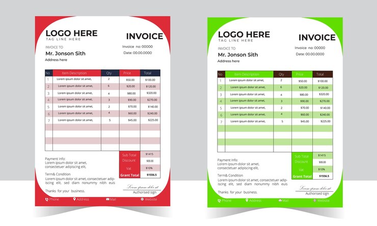 plantilla de diseño de factura corporativa moderna
