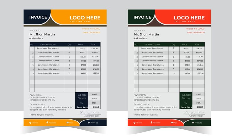 plantilla de diseño de factura corporativa moderna