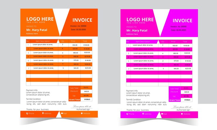 plantilla de diseño de factura corporativa moderna