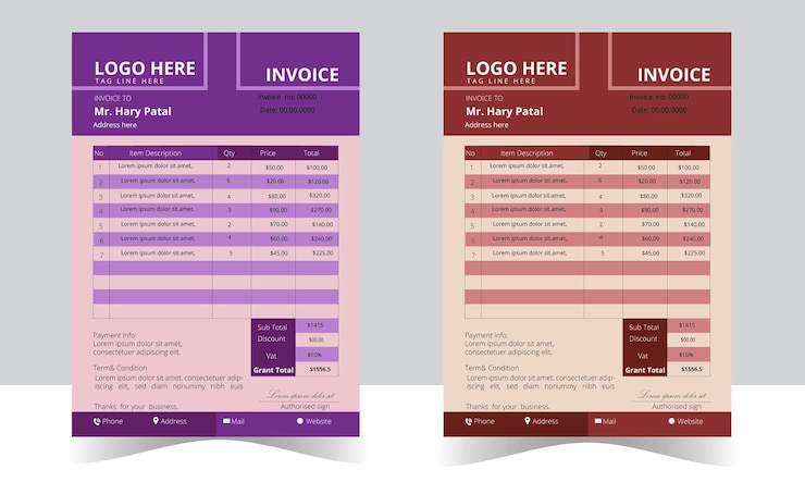 plantilla de diseño de factura corporativa moderna