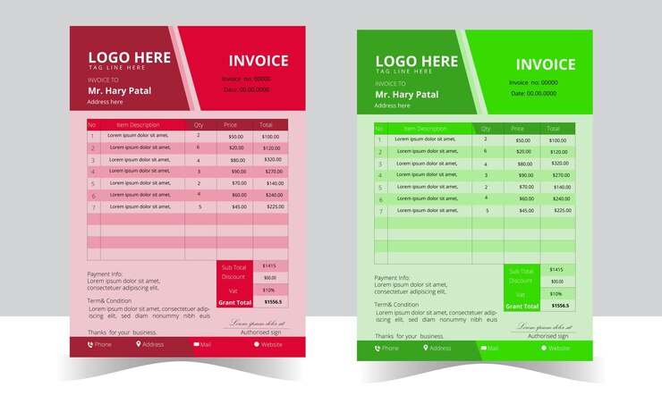plantilla de diseño de factura corporativa moderna