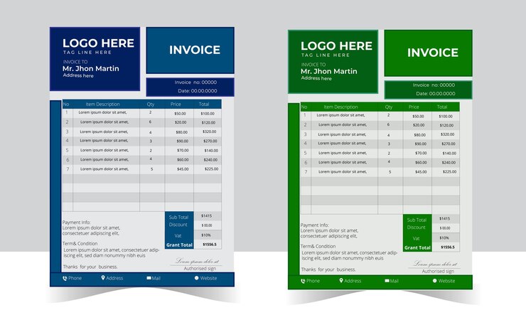 plantilla de diseño de factura corporativa moderna