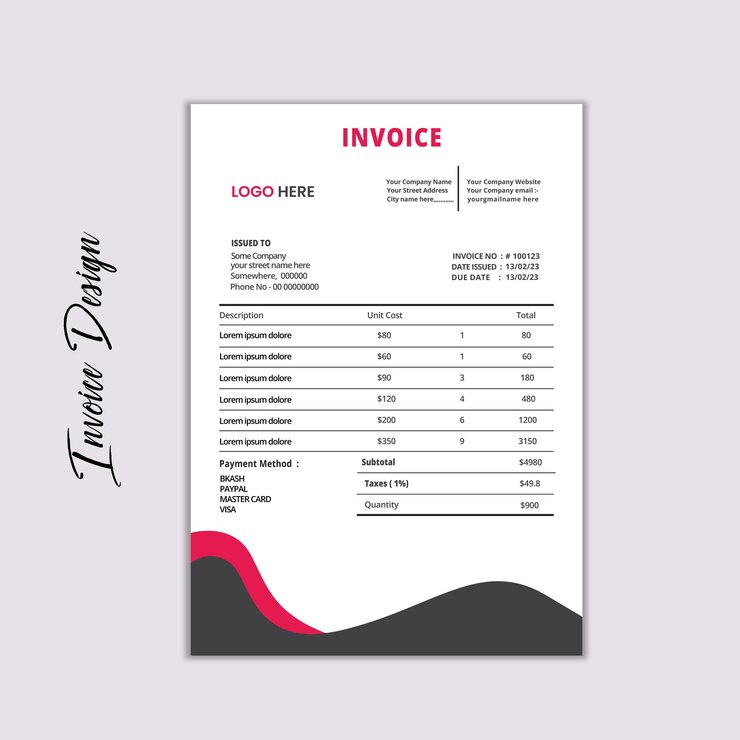 plantilla de diseño de factura corporativa