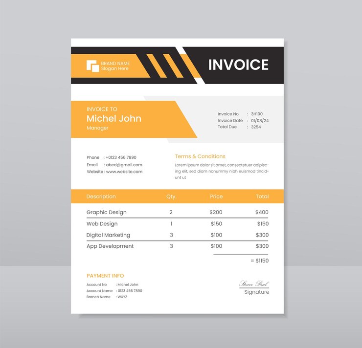 plantilla de diseño de factura corporativa