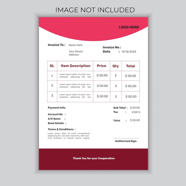 Vector plantilla de diseño de factura empresarial