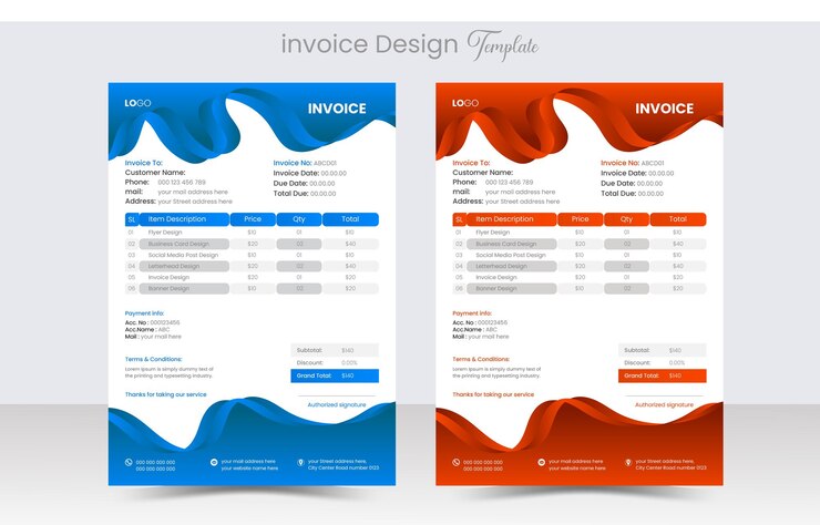 Plantilla de diseño de factura de facturación de empresas o empresas corporativas modernas limpias y sencillas