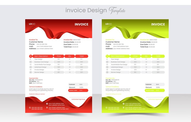 Plantilla de diseño de factura de facturación de empresas o empresas corporativas modernas limpias y sencillas