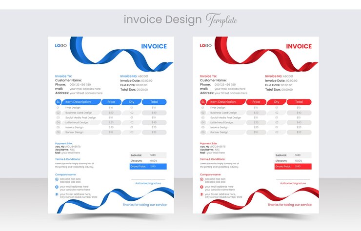 Plantilla de diseño de factura de facturación de empresas o empresas corporativas modernas limpias y sencillas