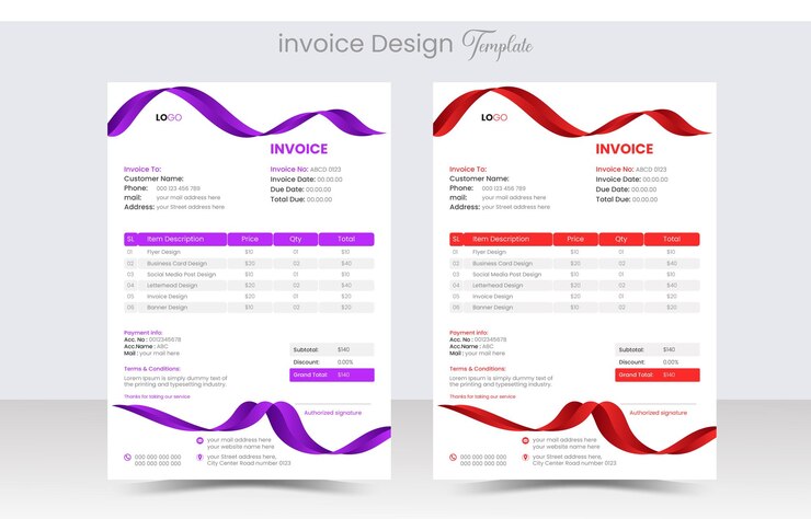 Plantilla de diseño de factura de facturación de empresas o empresas corporativas modernas limpias y sencillas