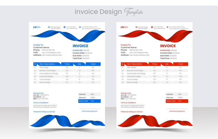 Plantilla de diseño de factura de facturación de empresas o empresas corporativas modernas limpias y sencillas