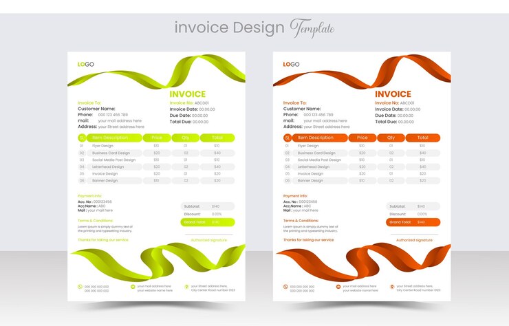 Plantilla de diseño de factura de facturación de empresas o empresas corporativas modernas limpias y sencillas