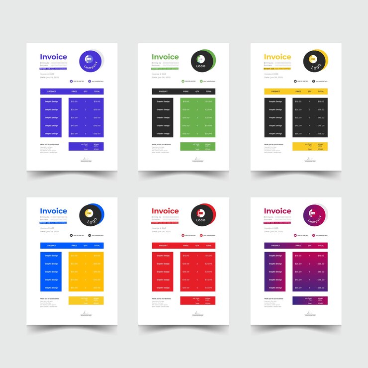 Vector plantilla de diseño de factura o diseño mínimo de factura