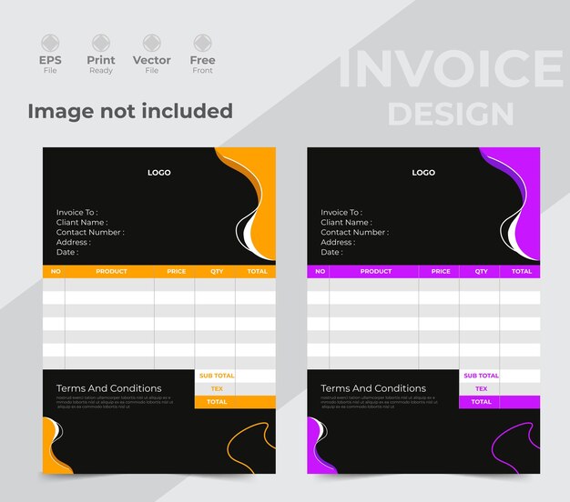 Vector plantilla de diseño de factura profesional