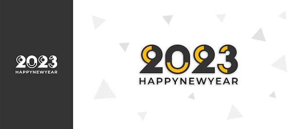 Plantilla de diseño de feliz año nuevo 2023 Diseño moderno y moderno con un concepto de estilo minimalista y limpio