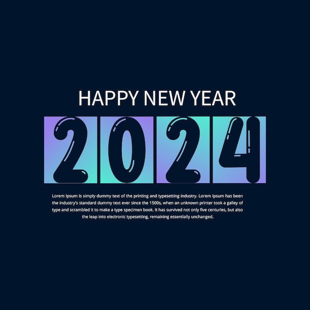 Plantilla de diseño de feliz año nuevo 2024