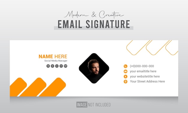 Plantilla de diseño de firma de correo electrónico corporativa moderna y creativa