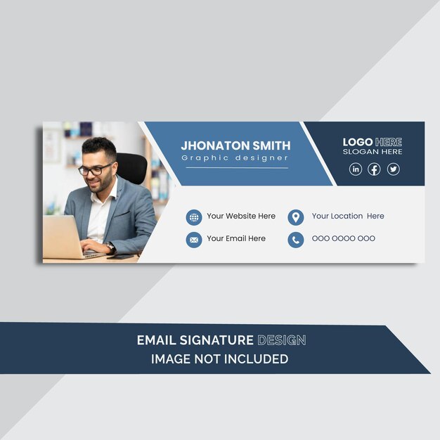plantilla de diseño de firma de correo electrónico corporativo arte vectorial moderno