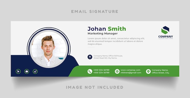 plantilla de diseño de firma de correo electrónico corporativo o pie de página de correo electrónico y banner de redes sociales