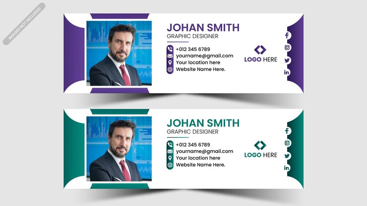 Plantilla de diseño de firma de correo electrónico corporativo para su identidad comercial