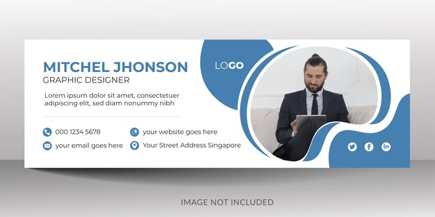plantilla de diseño de firma de correo electrónico creativa y mínima