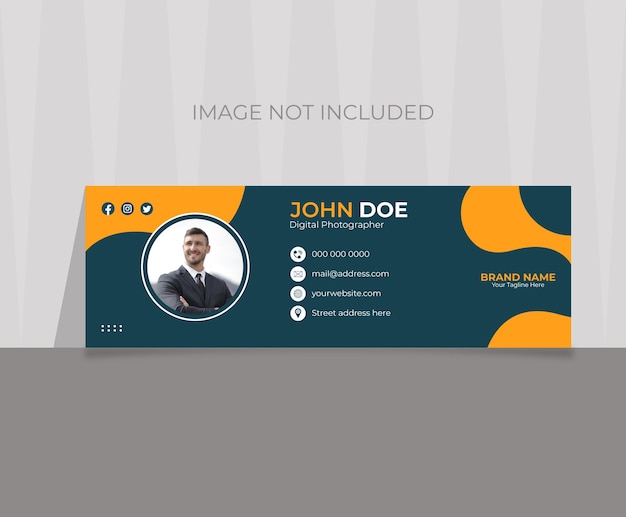 plantilla de diseño de firma de correo electrónico de fondo uniqe