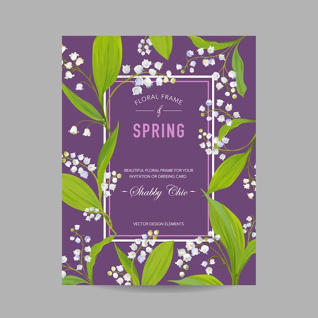 Plantilla de diseño floral de primavera para invitación de boda, tarjeta de felicitación