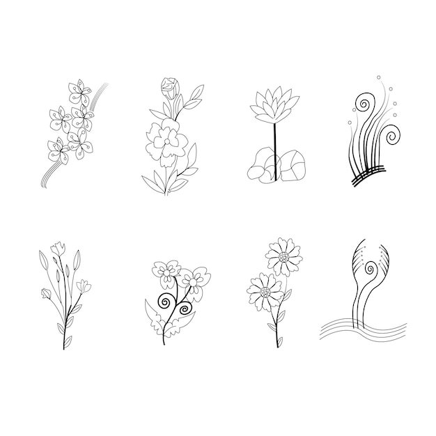 plantilla de diseño de flores vectorial floral