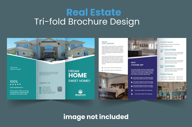 Plantilla de diseño de folleto de agencia inmobiliaria profesional