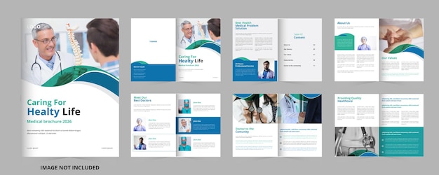 plantilla de diseño de folleto de atención médica
