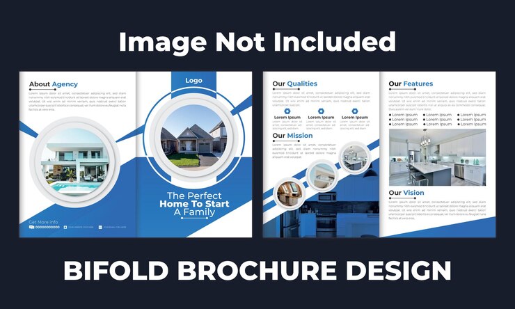 plantilla de diseño de folleto bifold de agencia de negocios inmobiliarios profesional archivo vectorial