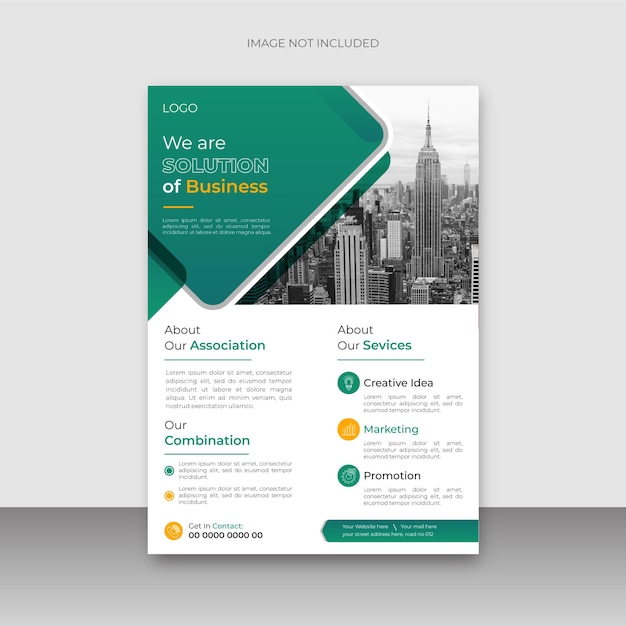 Plantilla de diseño de folleto comercial corporativo o portada de folleto