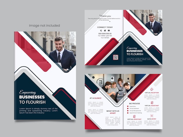 Plantilla de diseño de folleto corporativo bifold