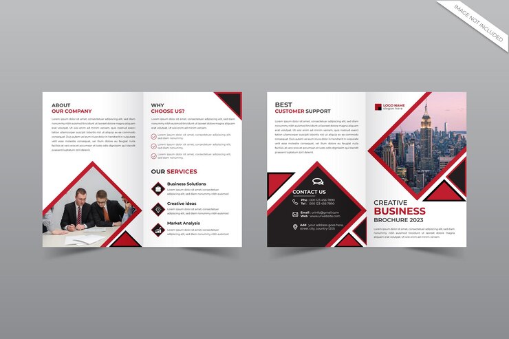 Plantilla de diseño de folleto corporativo bifold