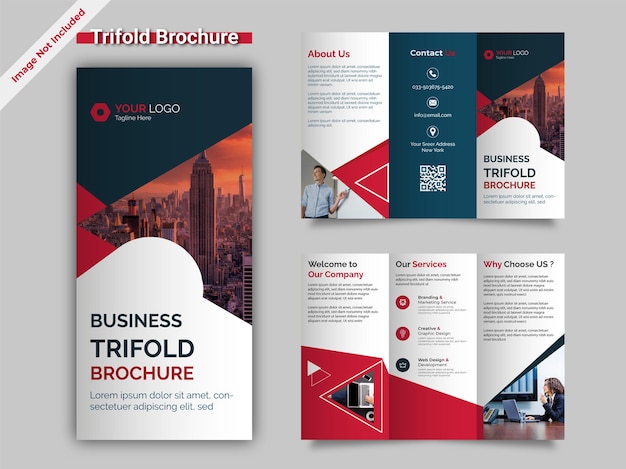 plantilla de diseño de folleto corporativo triplo