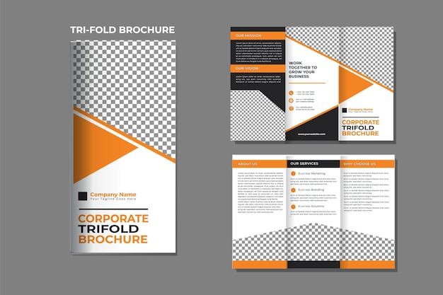 plantilla de diseño de folleto corporativo triplo