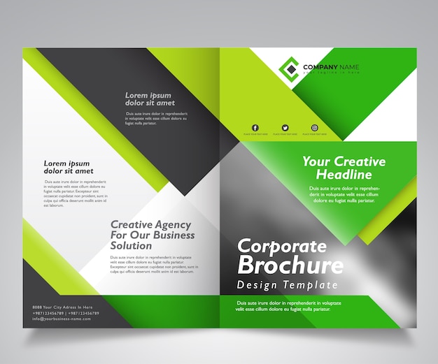 Vector plantilla de diseño de folleto corporativo