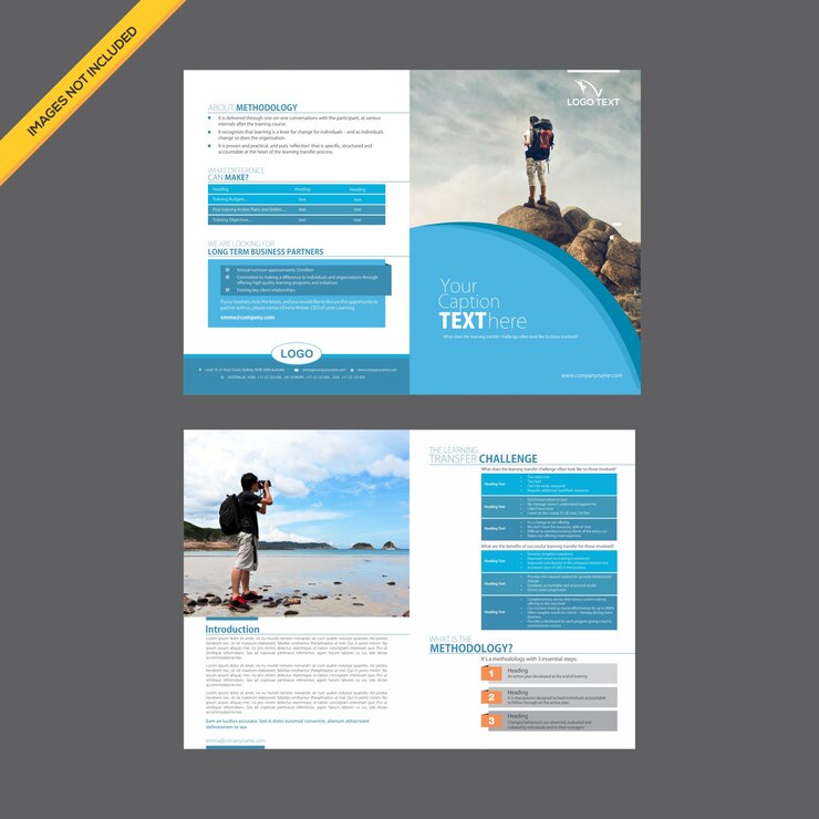 Vector plantilla de diseño de folleto de creative clean tourist