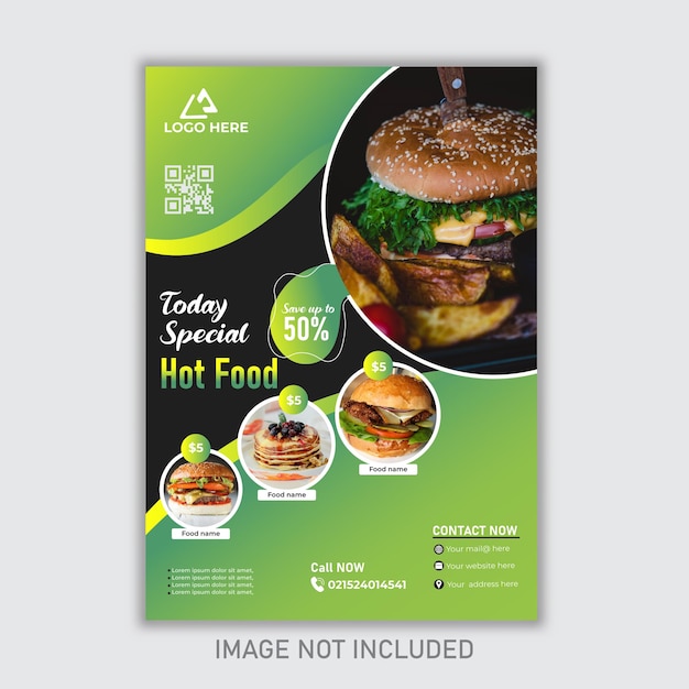 plantilla de diseño de folleto de hamburguesas
