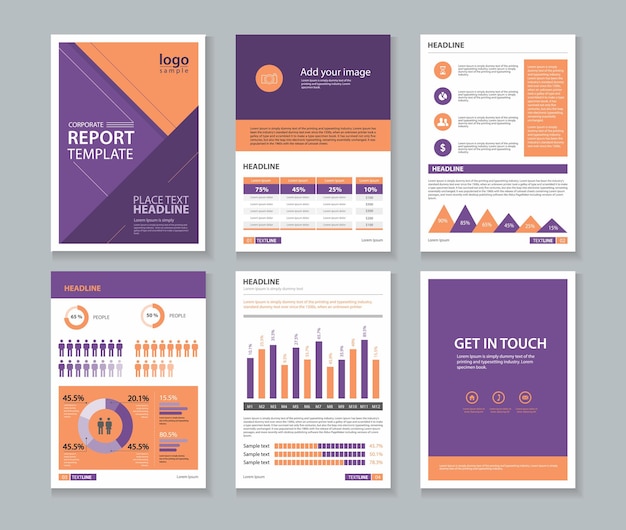 Vector plantilla de diseño de folleto de informe anual de negocios