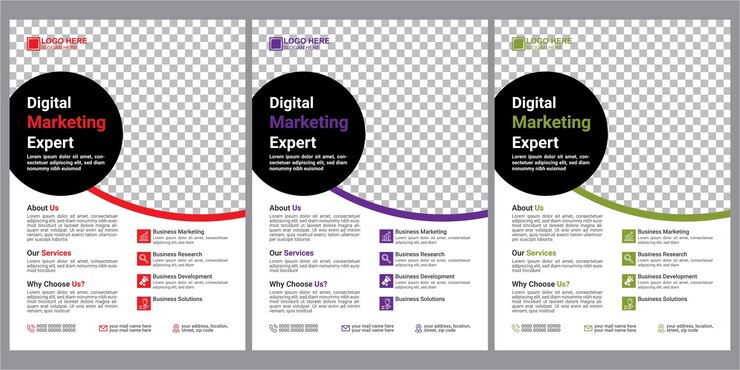 plantilla de diseño de folleto de marketing digital