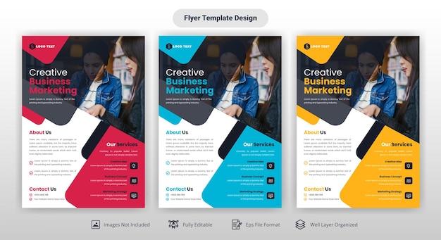 Plantilla de diseño de folleto de marketing de negocios corporativos creativos